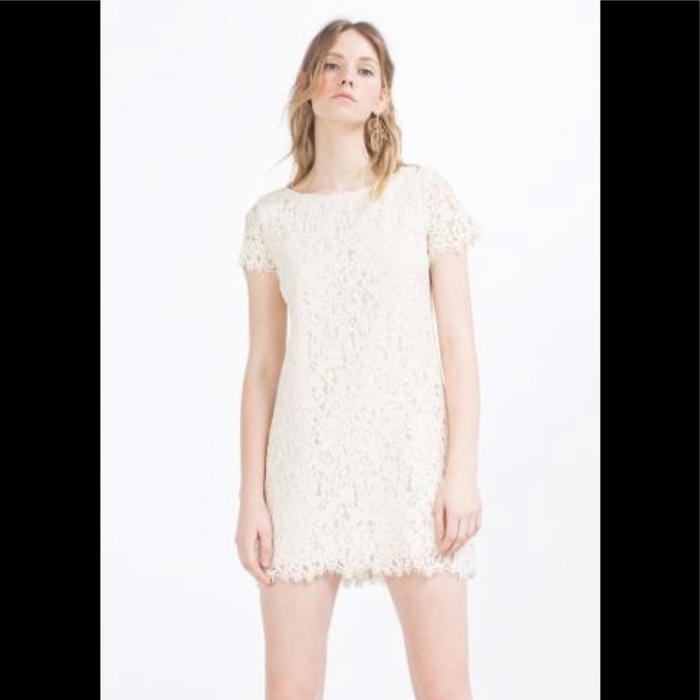 Zara XS white lace dress